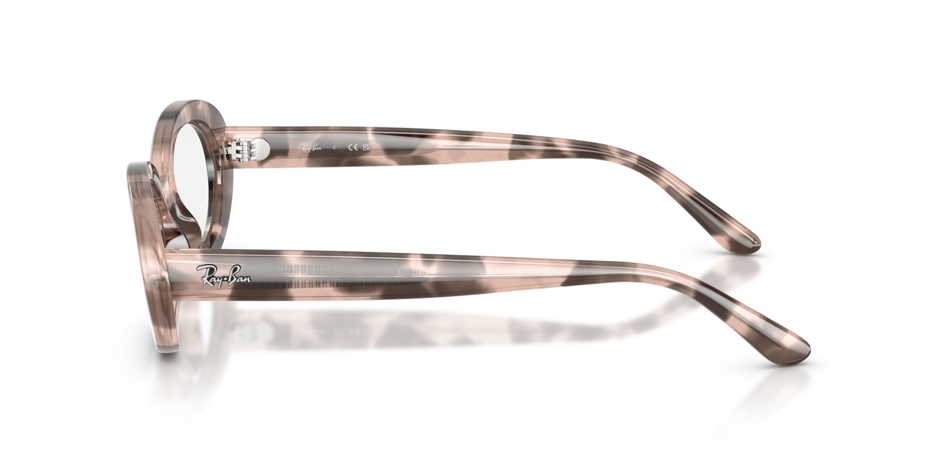 RB2223V Opal Pink Havana KunststofEyeglass Frames van B24, Zijaanzicht
