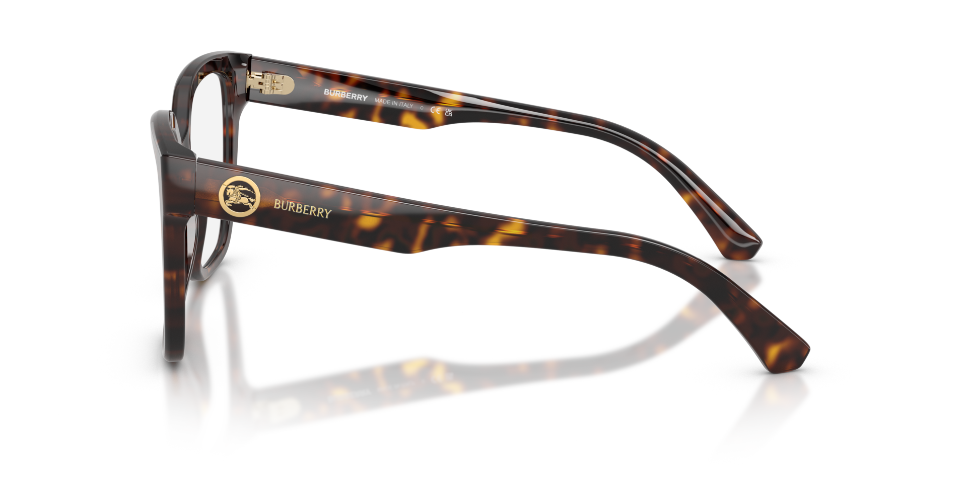 BE2443 Donker Havana AcetaatEyeglass Frames van B24, Zijaanzicht