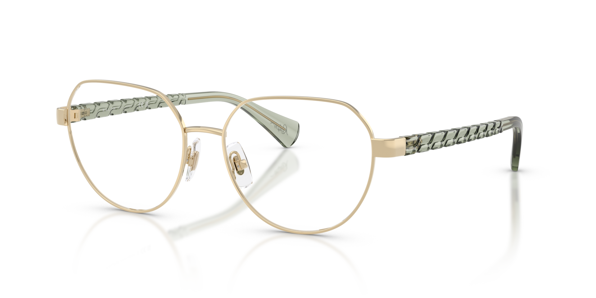 RA6065 Glanzend Lichtgoud MetaalEyeglass Frames van B24, Hoekweergave
