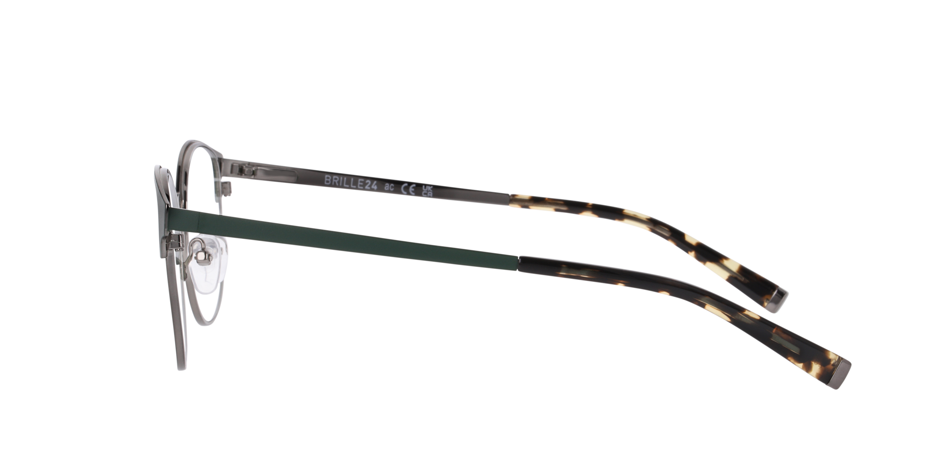 Kopenhagen Green & Gunmetal MetallEyeglass Frames von B24, Seitenansicht