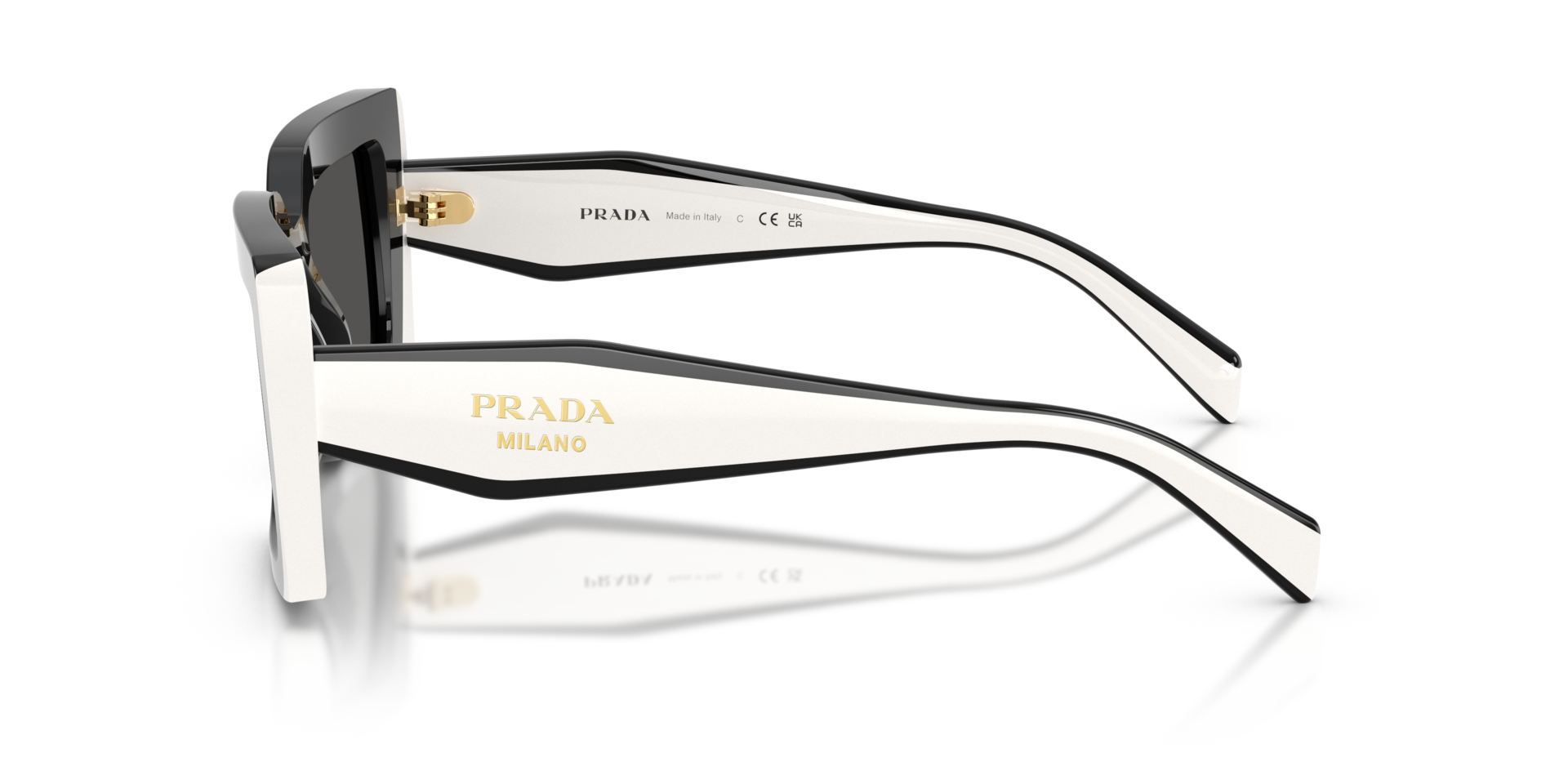 PR D01S Schwarz AcetatSunglass Frames von B24, Seitenansicht