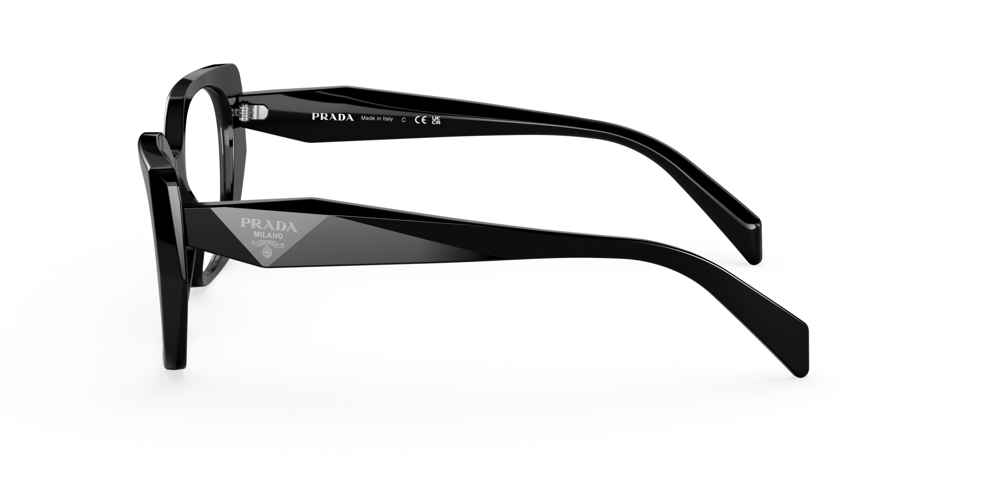 PR 18WV Schwarz AcetatEyeglass Frames von B24, Seitenansicht