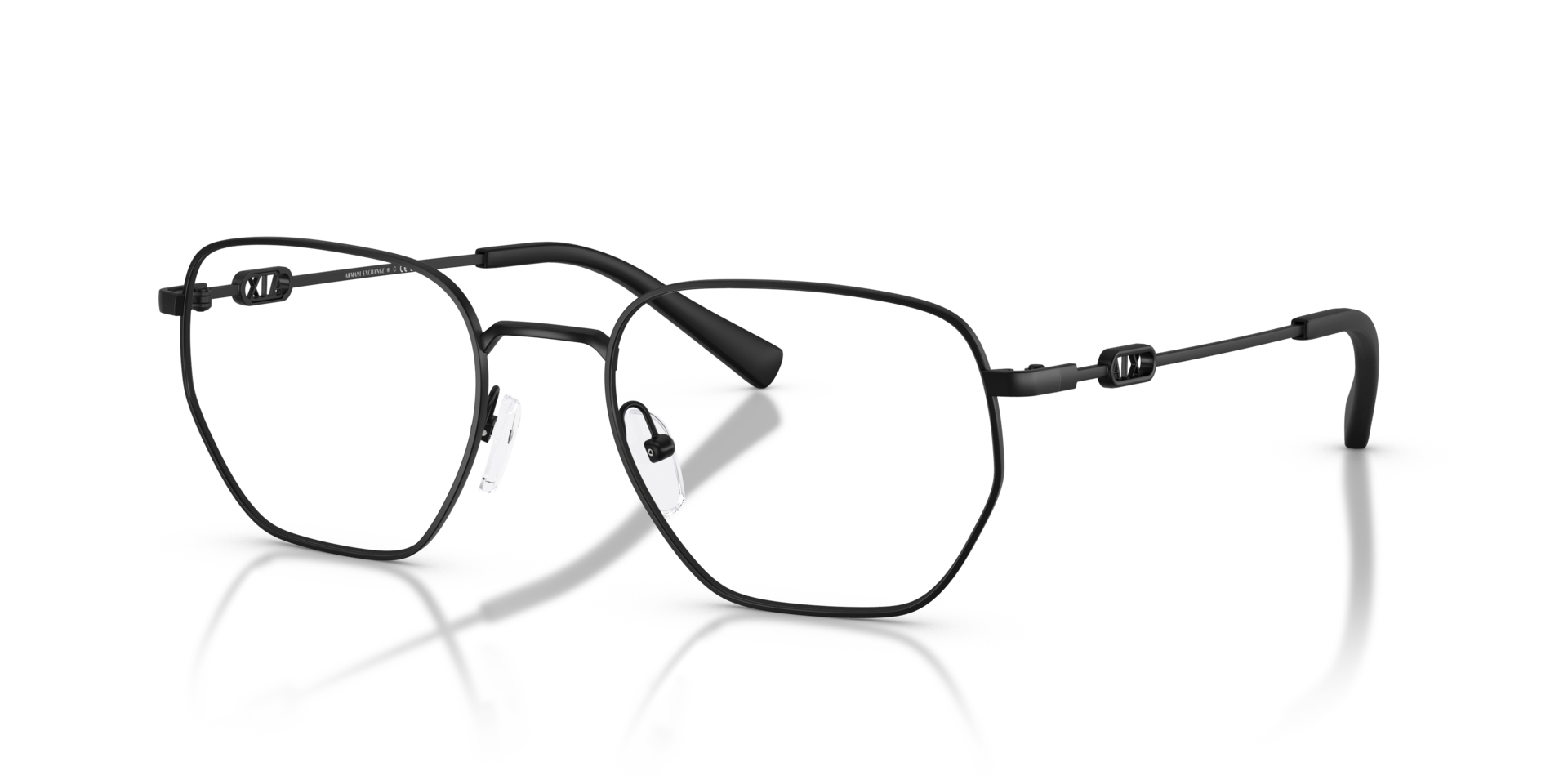 AX1074 Matzwart MetaalEyeglass Frames van B24, Hoekweergave