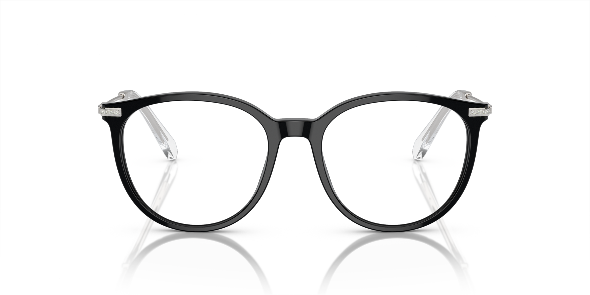 SK2009 Schwarz AcetatEyeglass Frames von B24, Vorderansicht