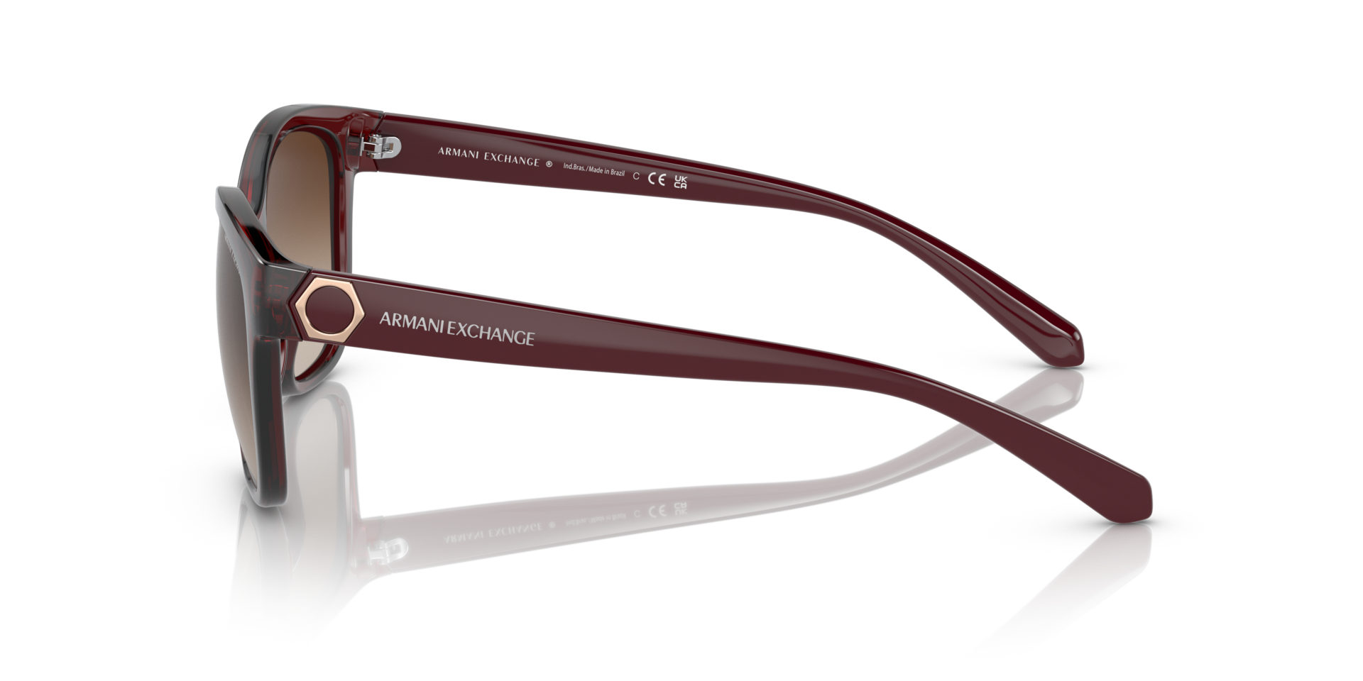 AX4127S Shiny Transparent Red KunststoffSunglass Frames von B24, Seitenansicht