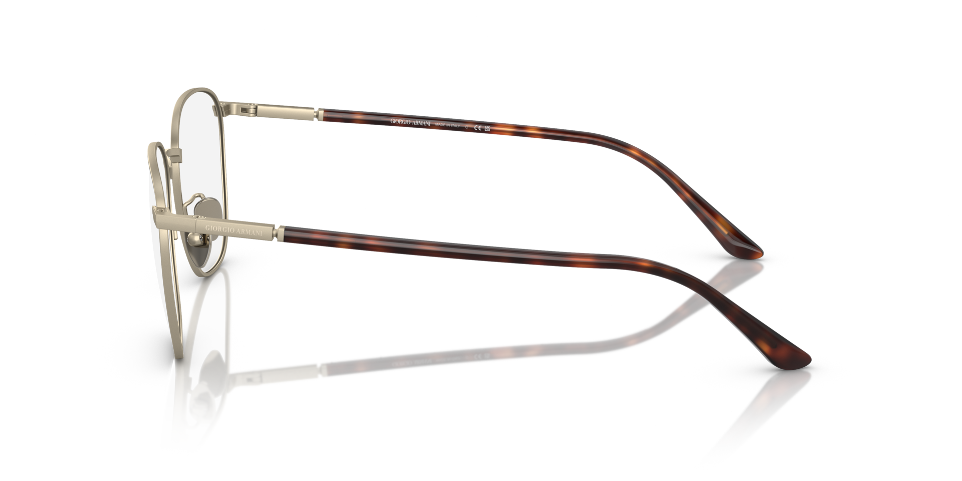 AR5132 Mat lichtgoud MetaalEyeglass Frames van B24, Zijaanzicht