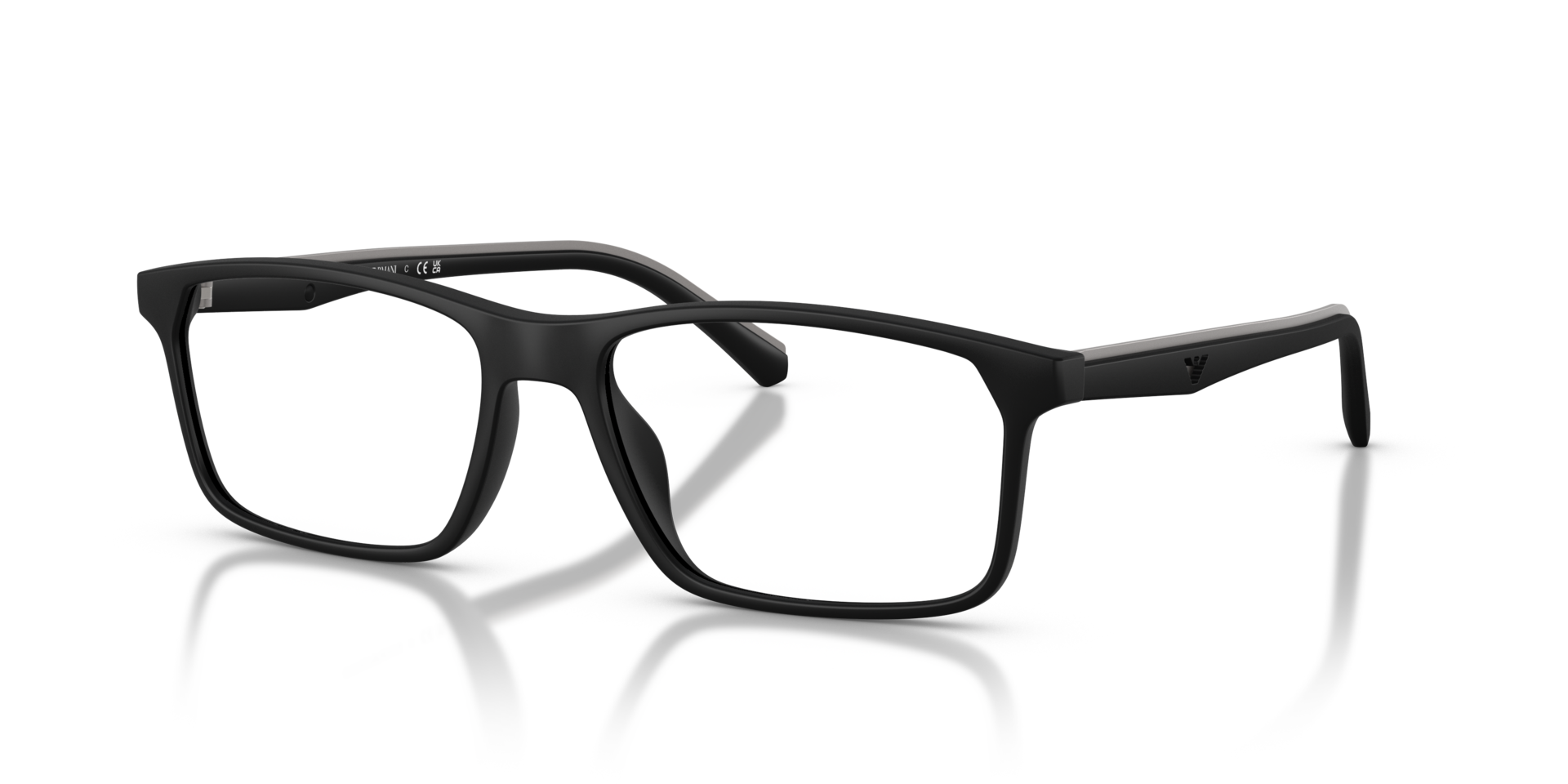 EA3266U Matzwart KunststofEyeglass Frames van B24, Hoekweergave
