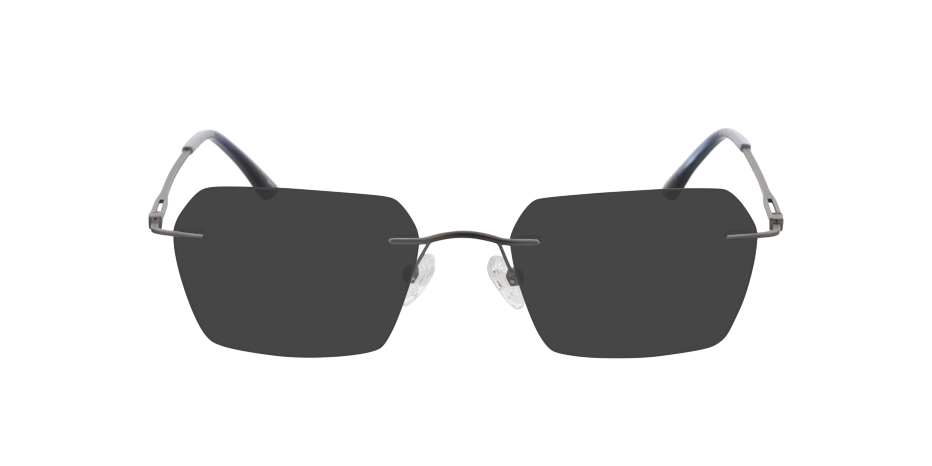 Wayne Mat gunmetal  &  blauw hoorn MetaalEyeglass Frames van B24, met getinte lenzen