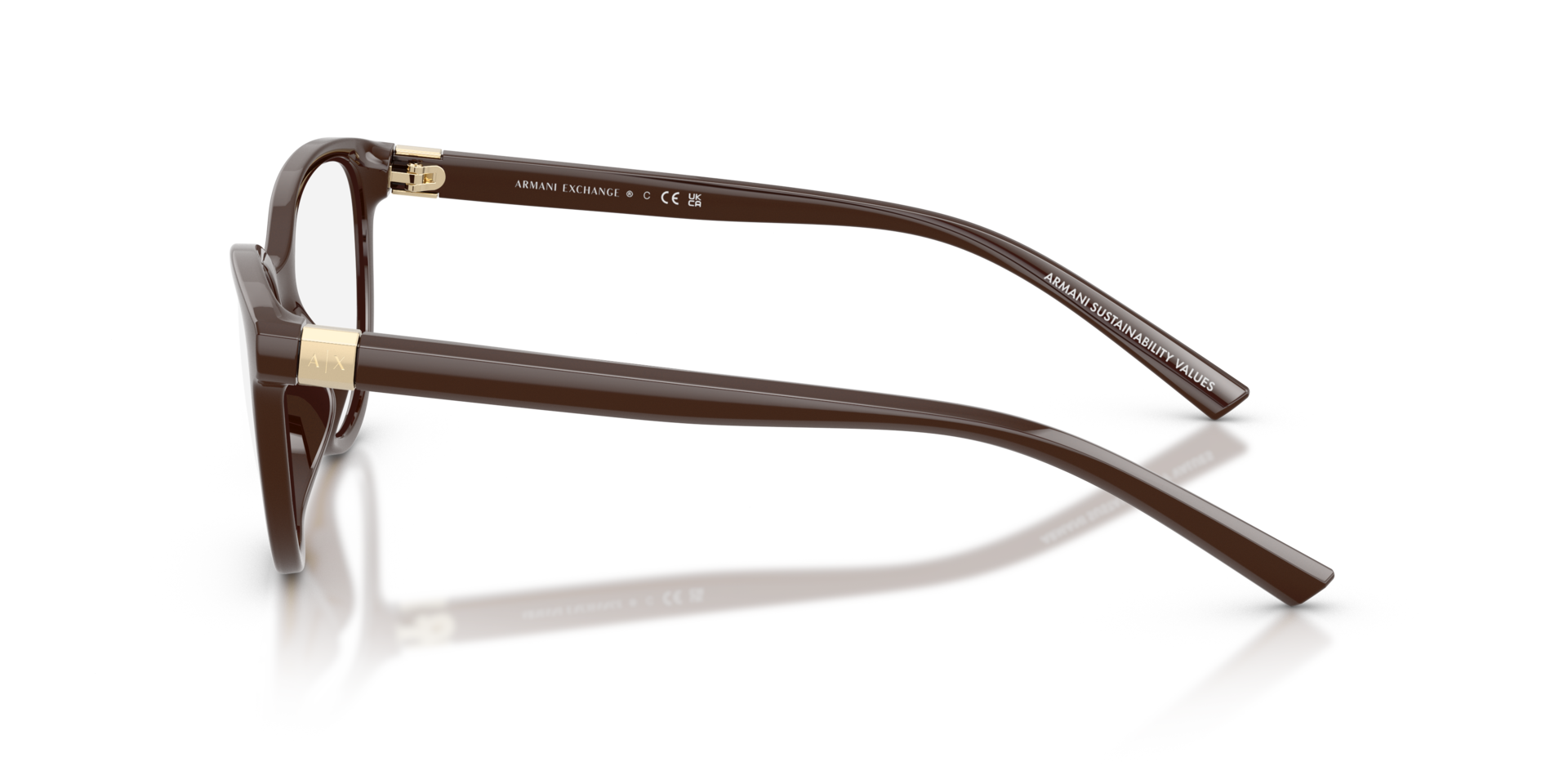 AX3138U Dunkelbraun glänzend KunststoffEyeglass Frames von B24, Seitenansicht