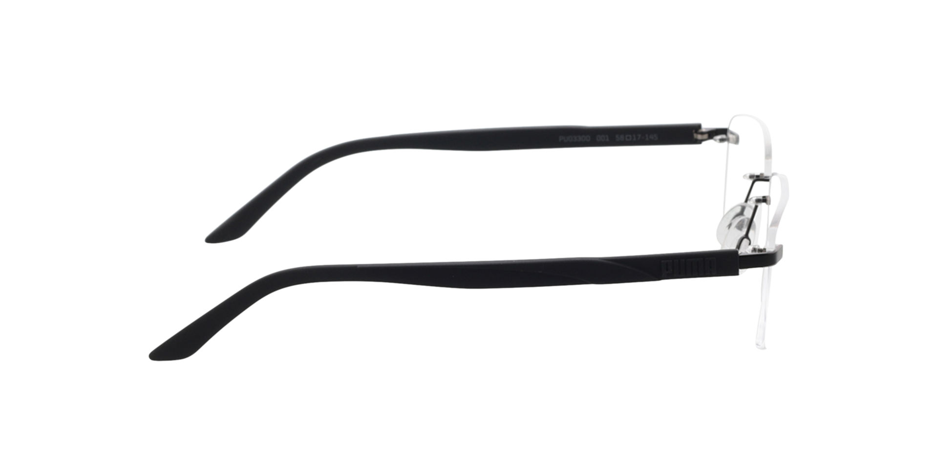 PU0330O Matt Schwarz MetallEyeglass Frames von B24, Seitenansicht