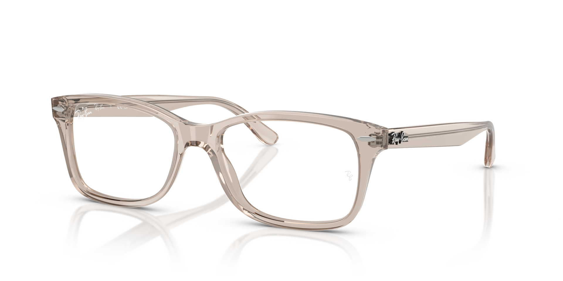 RB5428 Transparent Taupe AcetatEyeglass Frames von B24, Dreiviertelansicht