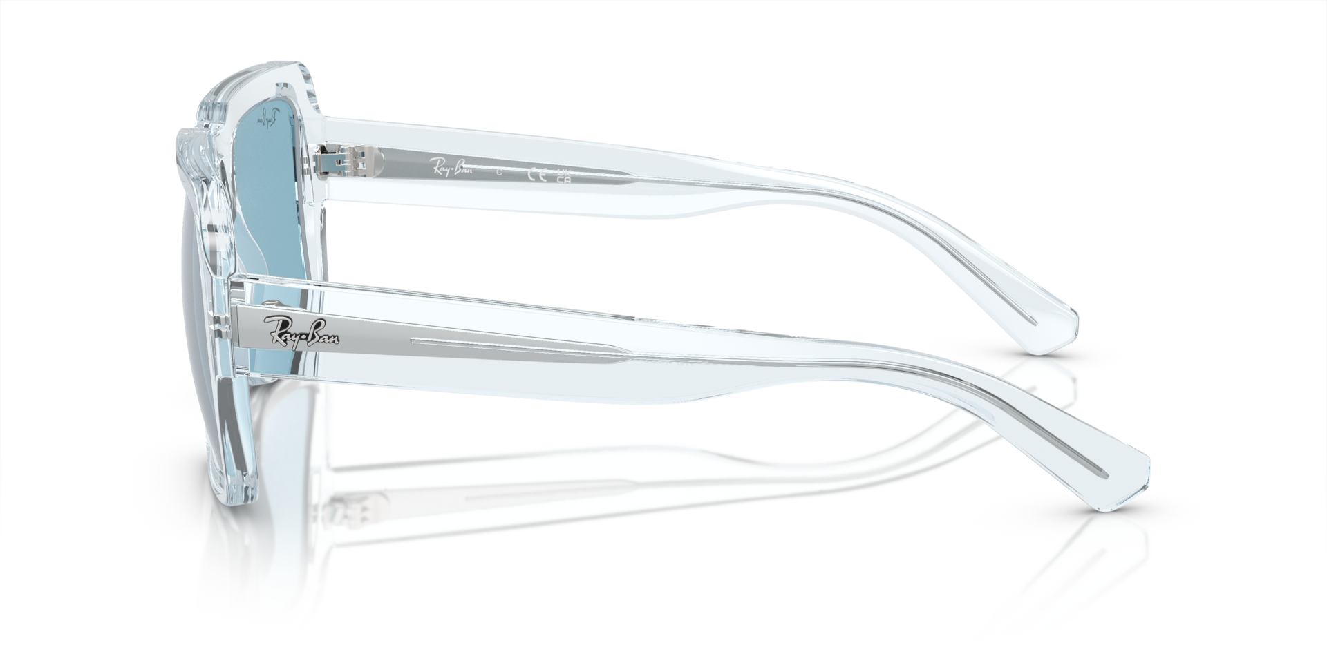 RB4408 Transparant lichtblauw KunststofSunglass Frames van B24, Zijaanzicht
