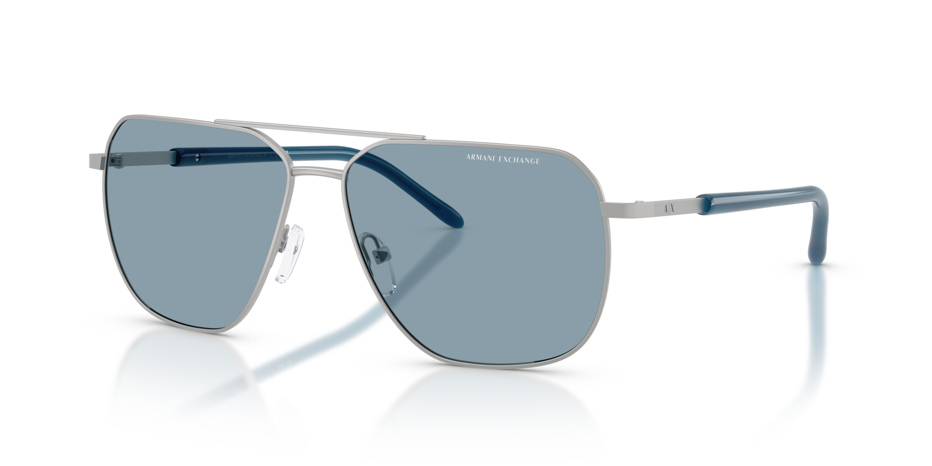 AX2057S Matte Silver MetallSunglass Frames von B24, Dreiviertelansicht