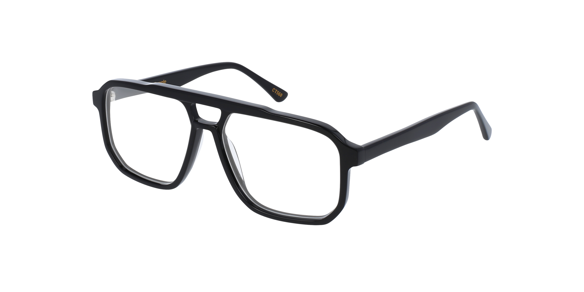Craig Jet Black AcetatEyeglass Frames von B24, Dreiviertelansicht