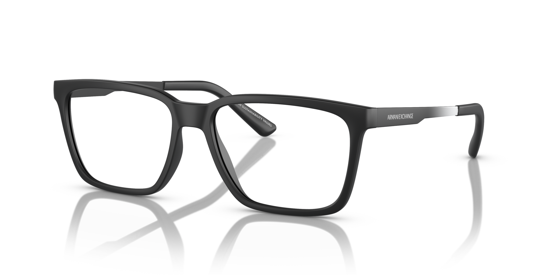 AX3103 Matzwart KunststofEyeglass Frames van B24, Hoekweergave