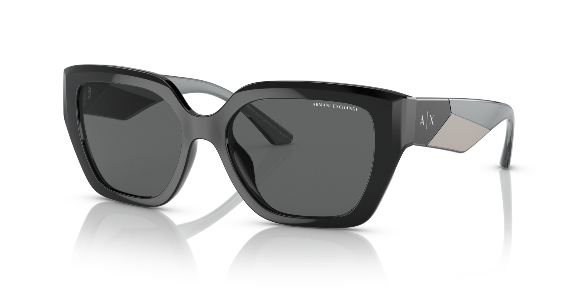 AX4125SU Schwarz glänzend KunststoffSunglass Frames von B24, Dreiviertelansicht
