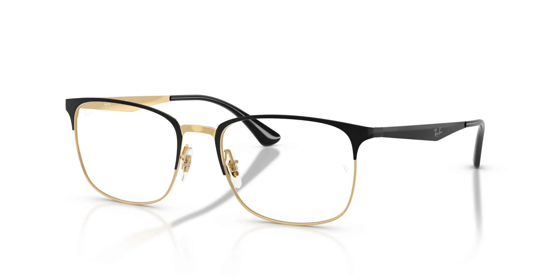 RB6421 Black & Gold MetaalEyeglass Frames van B24, Hoekweergave