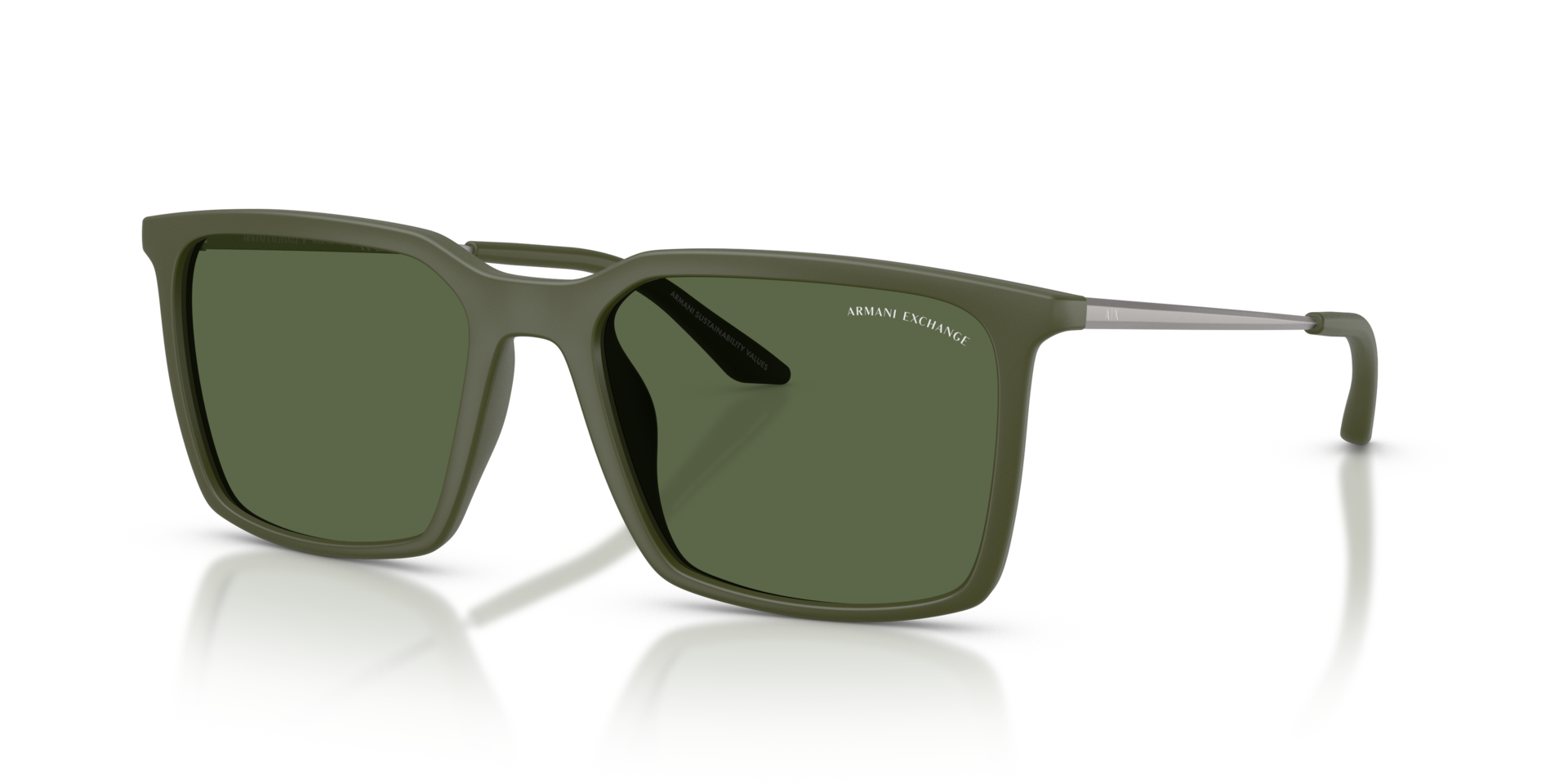 AX4170SU Matte Green KunststofSunglass Frames van B24, Hoekweergave