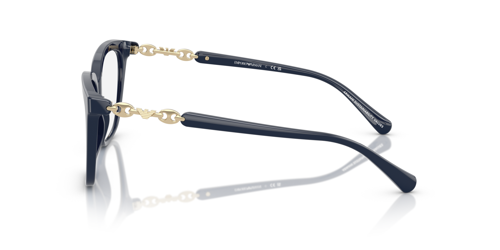 EA3248 Shiny Blue AcetatEyeglass Frames von B24, Seitenansicht