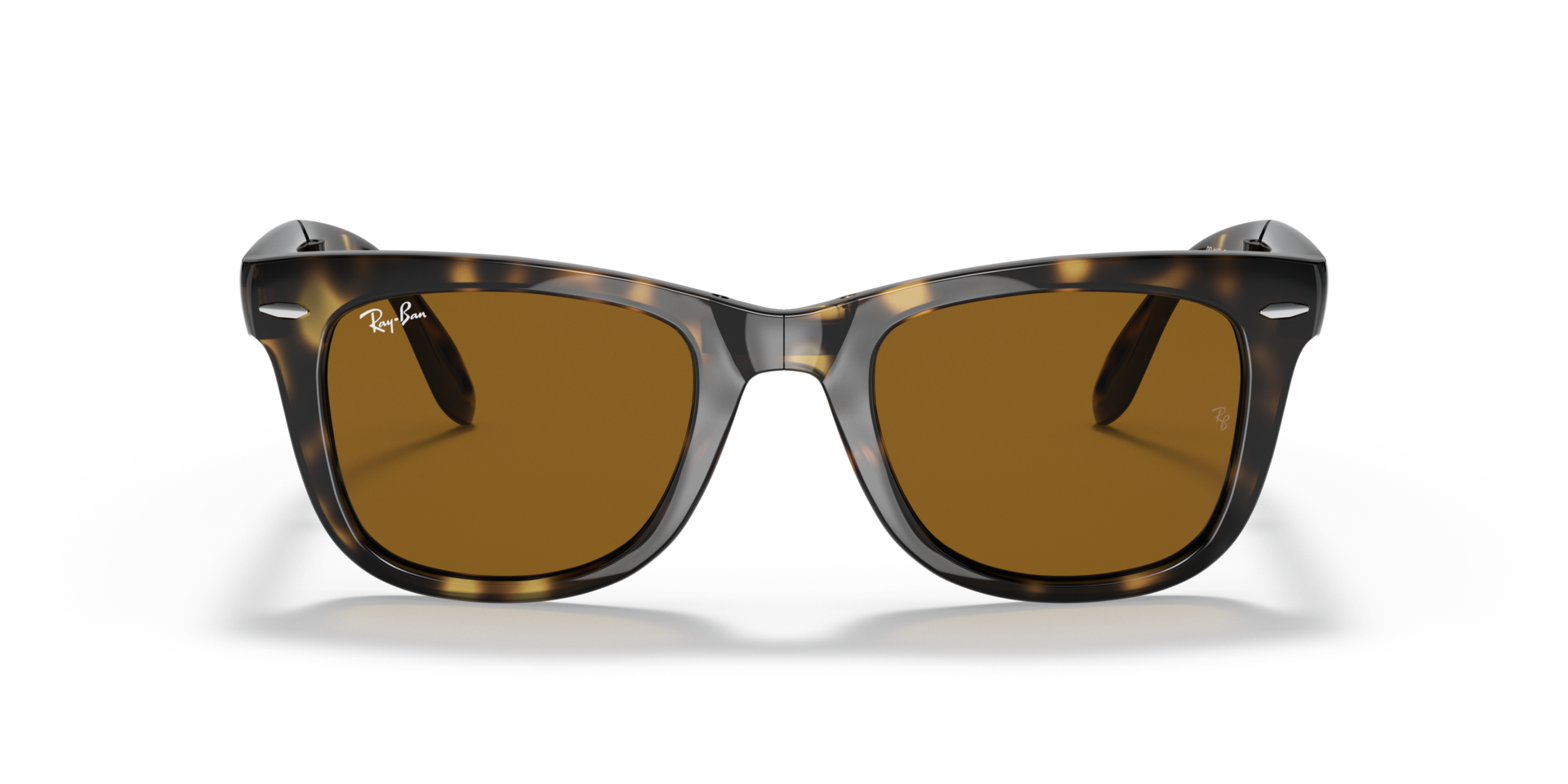 Wayfarer Folding Classic Hellhavana KunststoffSunglass Frames von B24, Vorderansicht