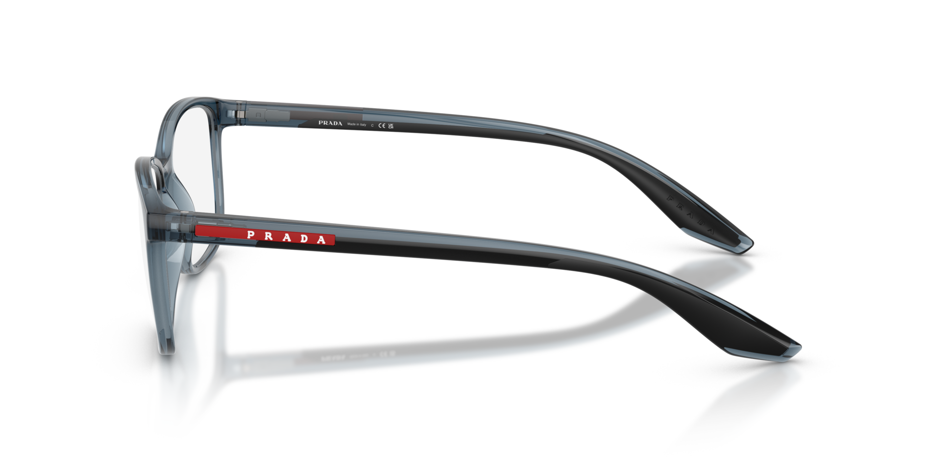 PS 07RV Transparent Azure KunststofEyeglass Frames van B24, Zijaanzicht