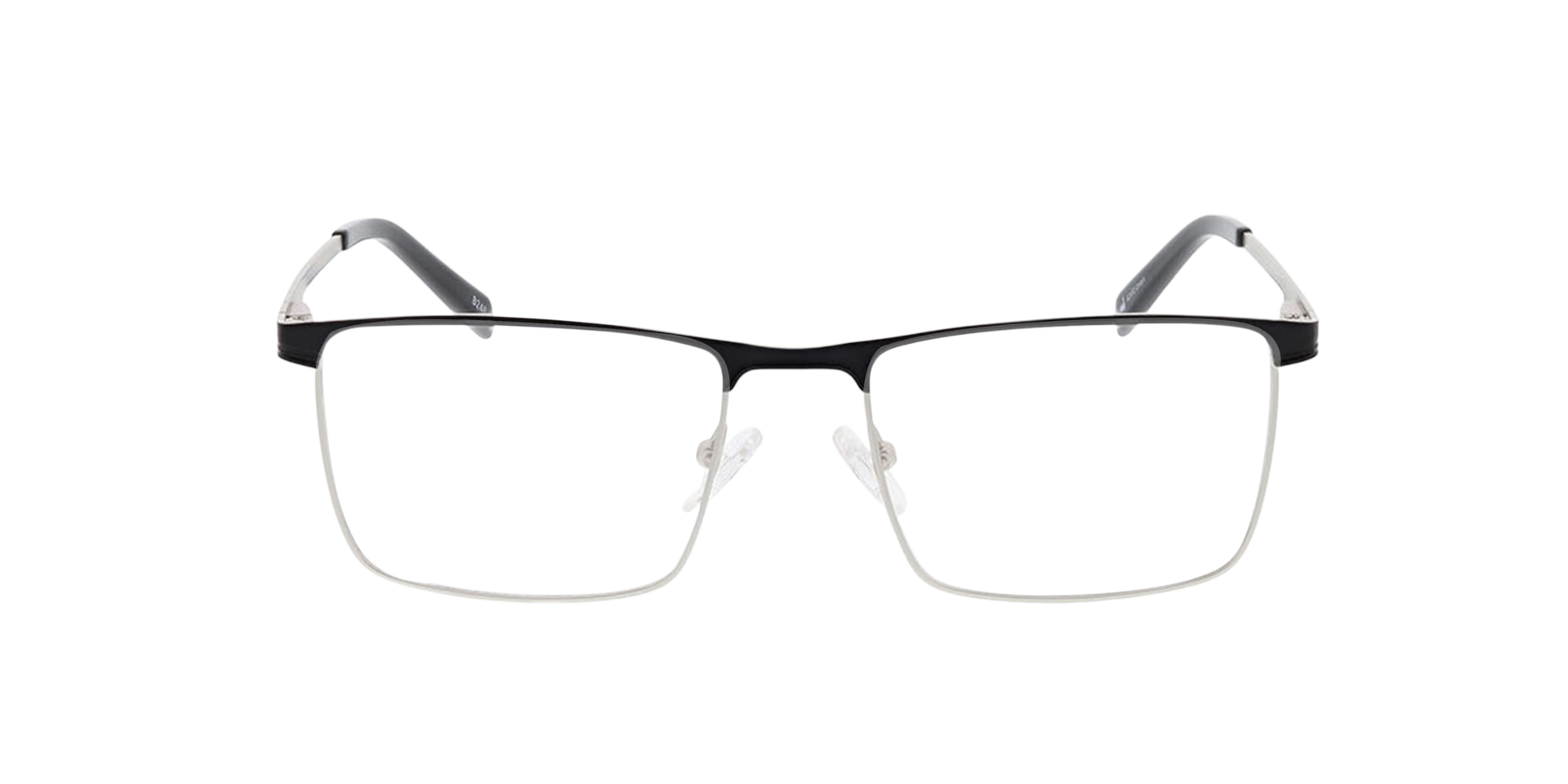 Stoke Matt Black  &  Satin Silver MetallEyeglass Frames von B24, Vorderansicht