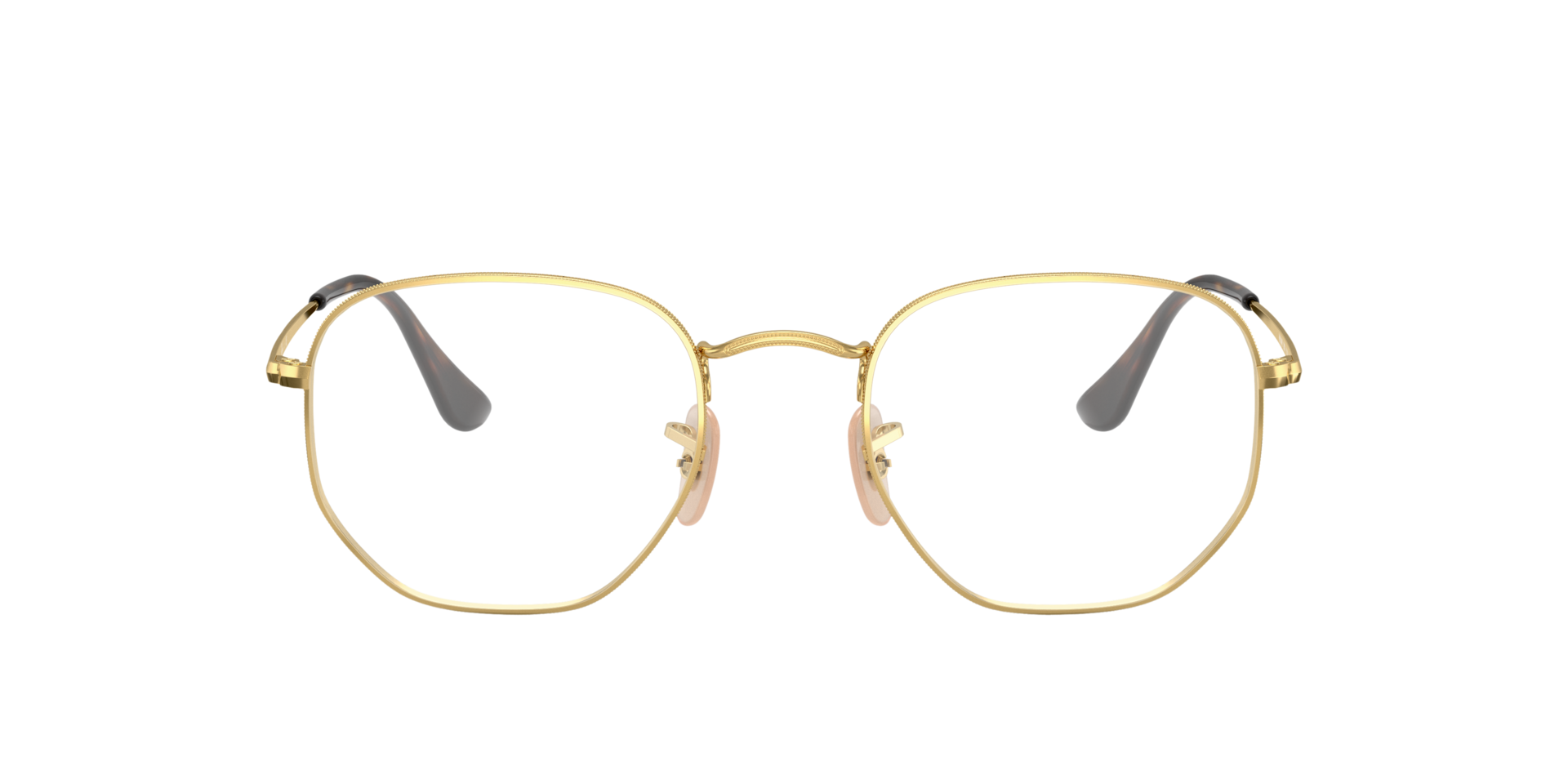 Hexagonal Optics Arista Gold MetallEyeglass Frames von B24, Vorderansicht