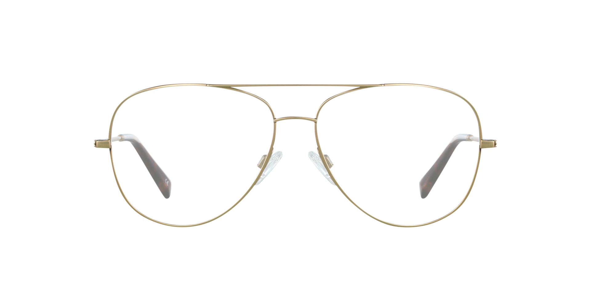 Maverick Brushed Gold Titanium TitanEyeglass Frames von B24, Vorderansicht