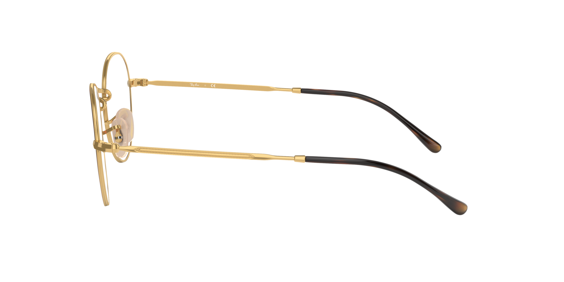 RB3582V Havana auf Gold MetallEyeglass Frames von B24, Seitenansicht