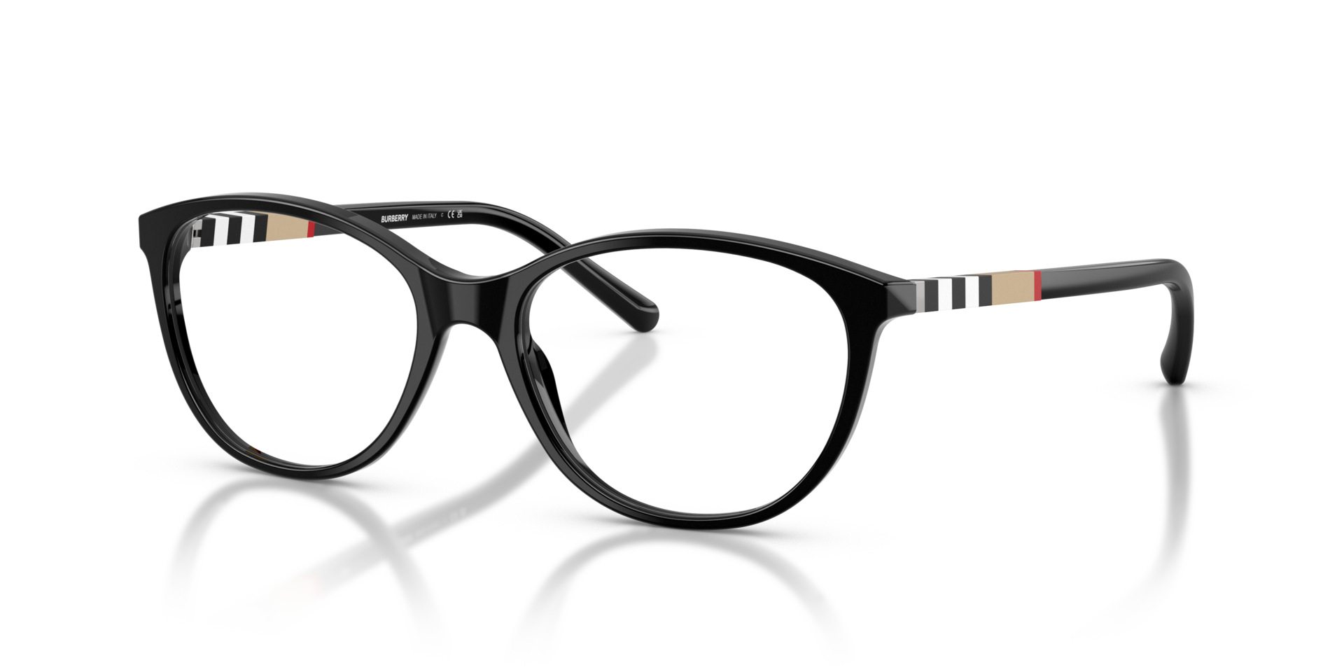 BE2205 Zwart AcetaatEyeglass Frames van B24, Hoekweergave