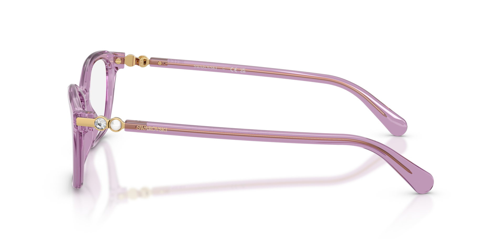 SK2065 Transparent Amethyst AcetaatEyeglass Frames van B24, Zijaanzicht