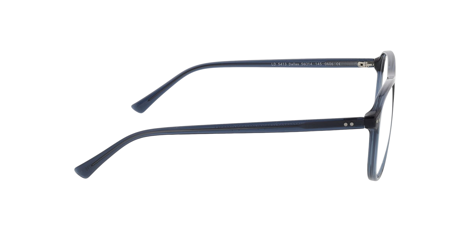 Dallas Kristal donkerblauw KunststofEyeglass Frames van B24, Zijaanzicht