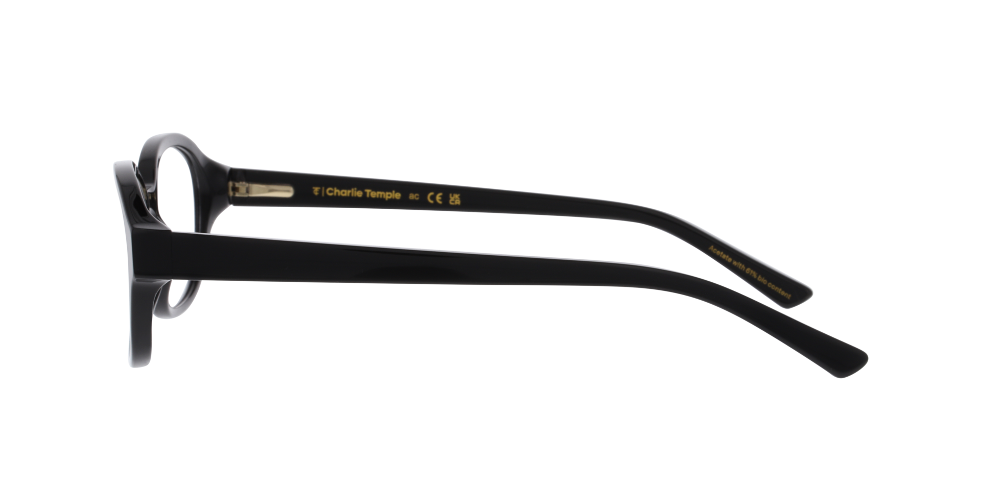 Caleo Schwarz AcetatEyeglass Frames von B24, Seitenansicht