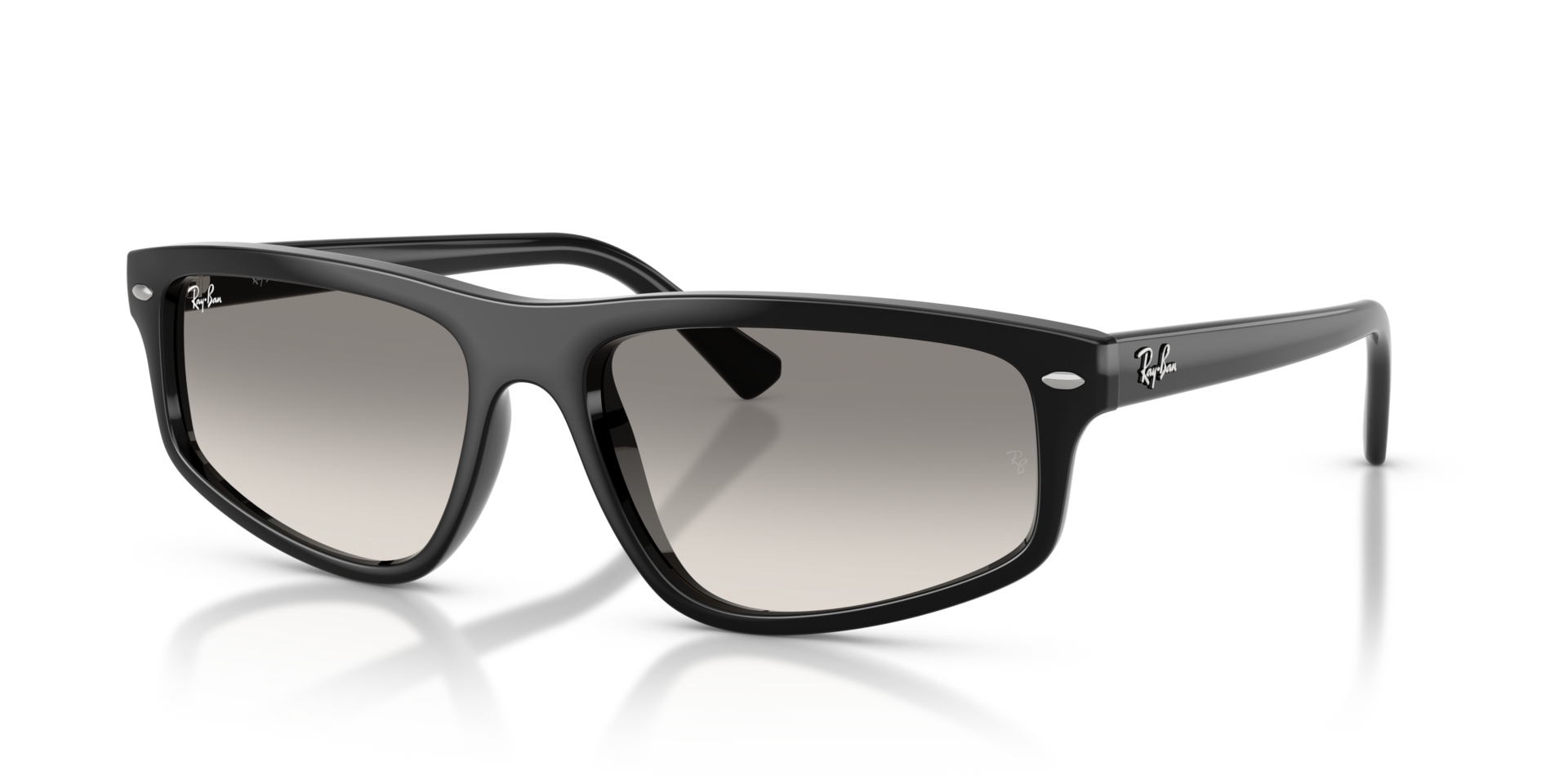 RB2225 Zwart KunststofSunglass Frames van B24, Hoekweergave