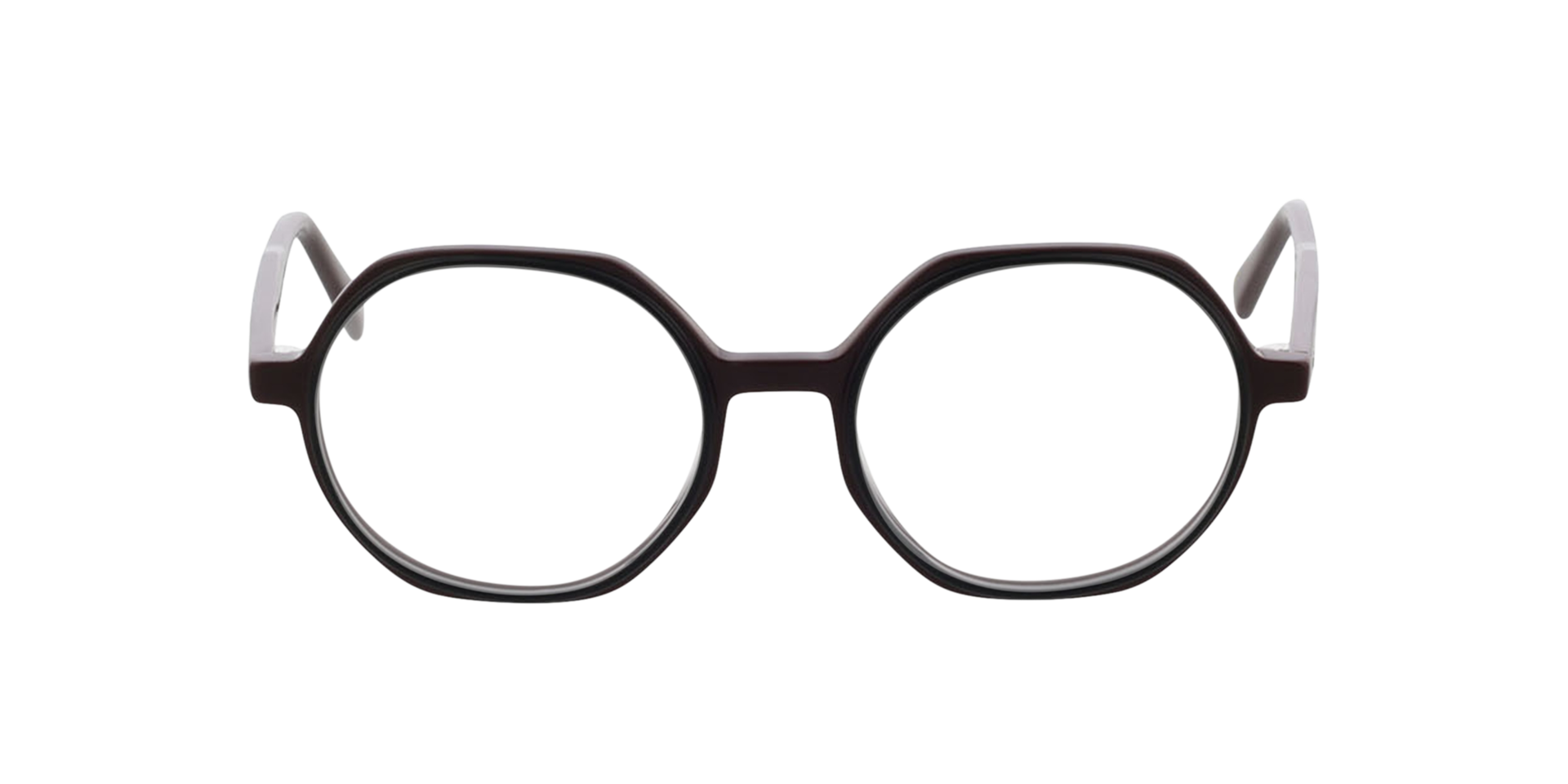 Toledo Tweelaags zwart  &  bordeauxroodbor AcetaatEyeglass Frames van B24, Vooraanzicht