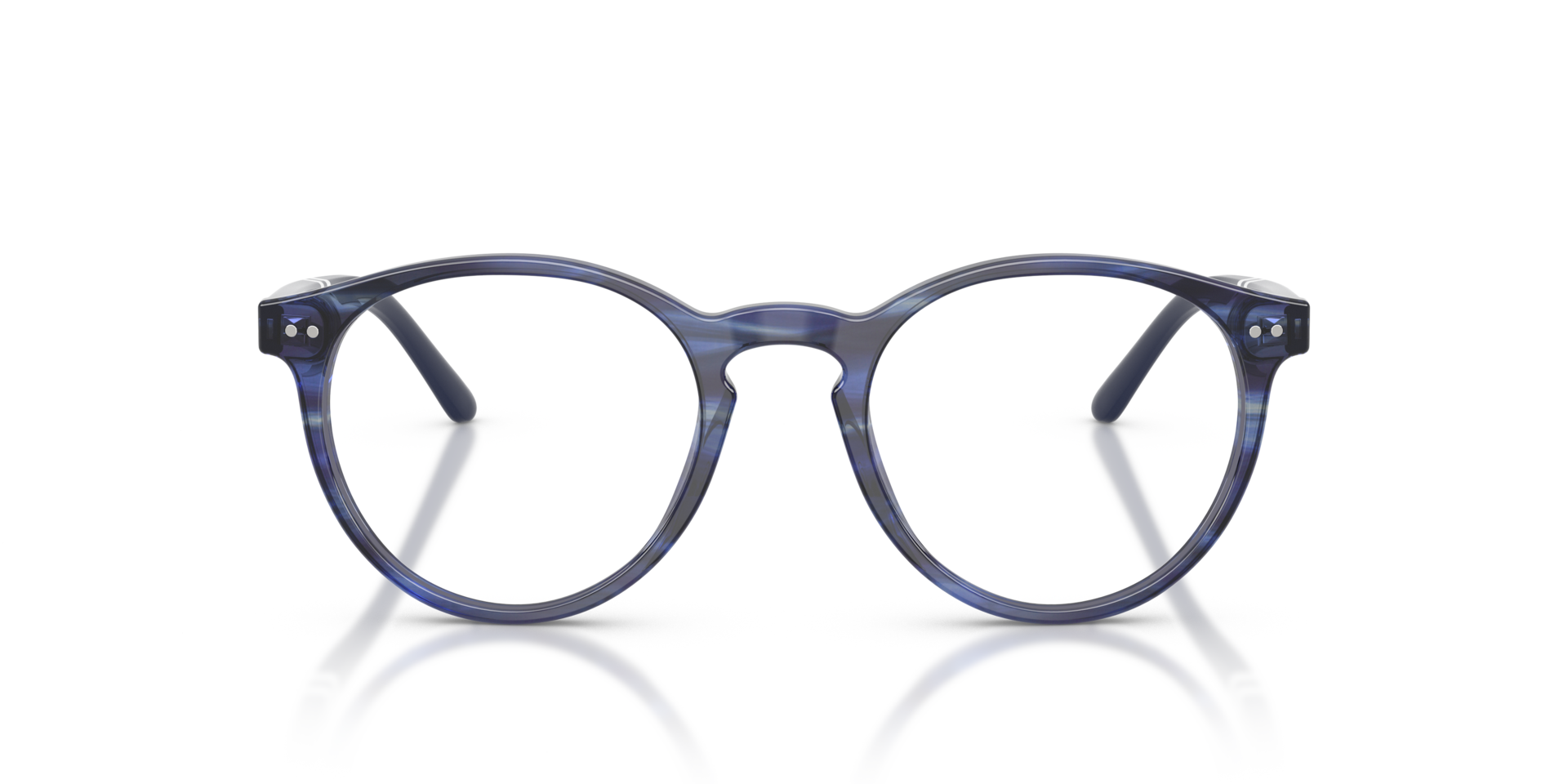 PH2297 Shiny Striped Blue AcetaatEyeglass Frames van B24, Vooraanzicht