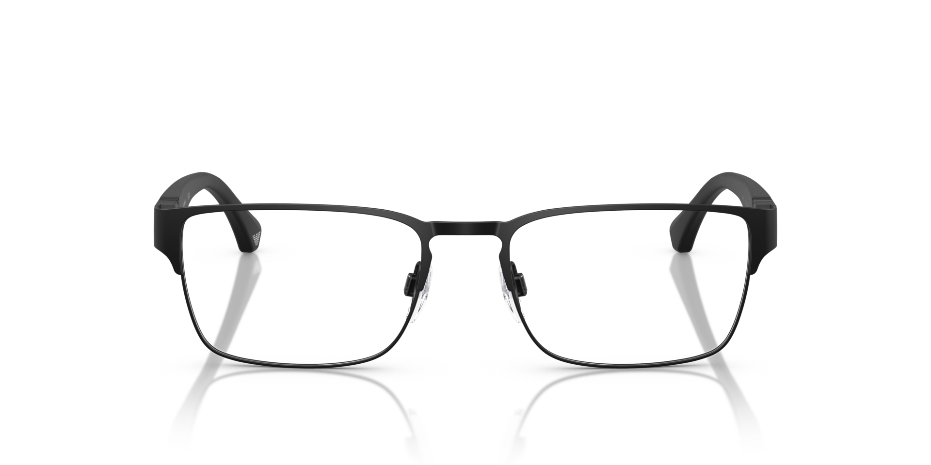 EA1027 Matzwart MetaalEyeglass Frames van B24, Vooraanzicht