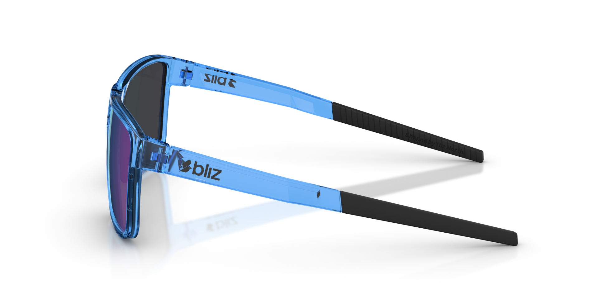 ZB7027 Blau transparent KunststoffSunglass Frames von B24, Seitenansicht