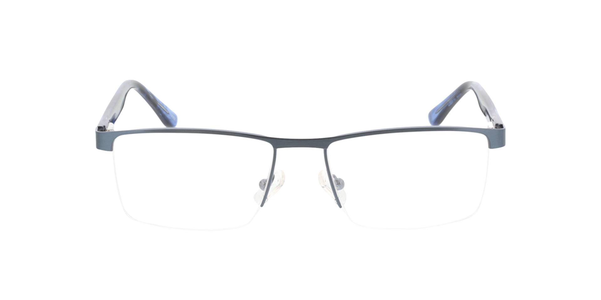 Daxton Blau matt  &  Blau gesprenkelt MetallEyeglass Frames von B24, Vorderansicht