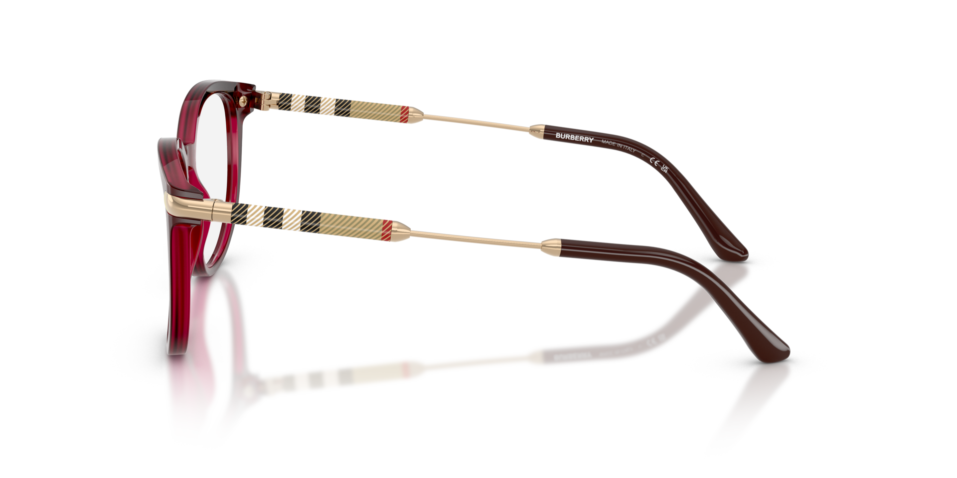 BE2255Q Havana AcetaatEyeglass Frames van B24, Zijaanzicht