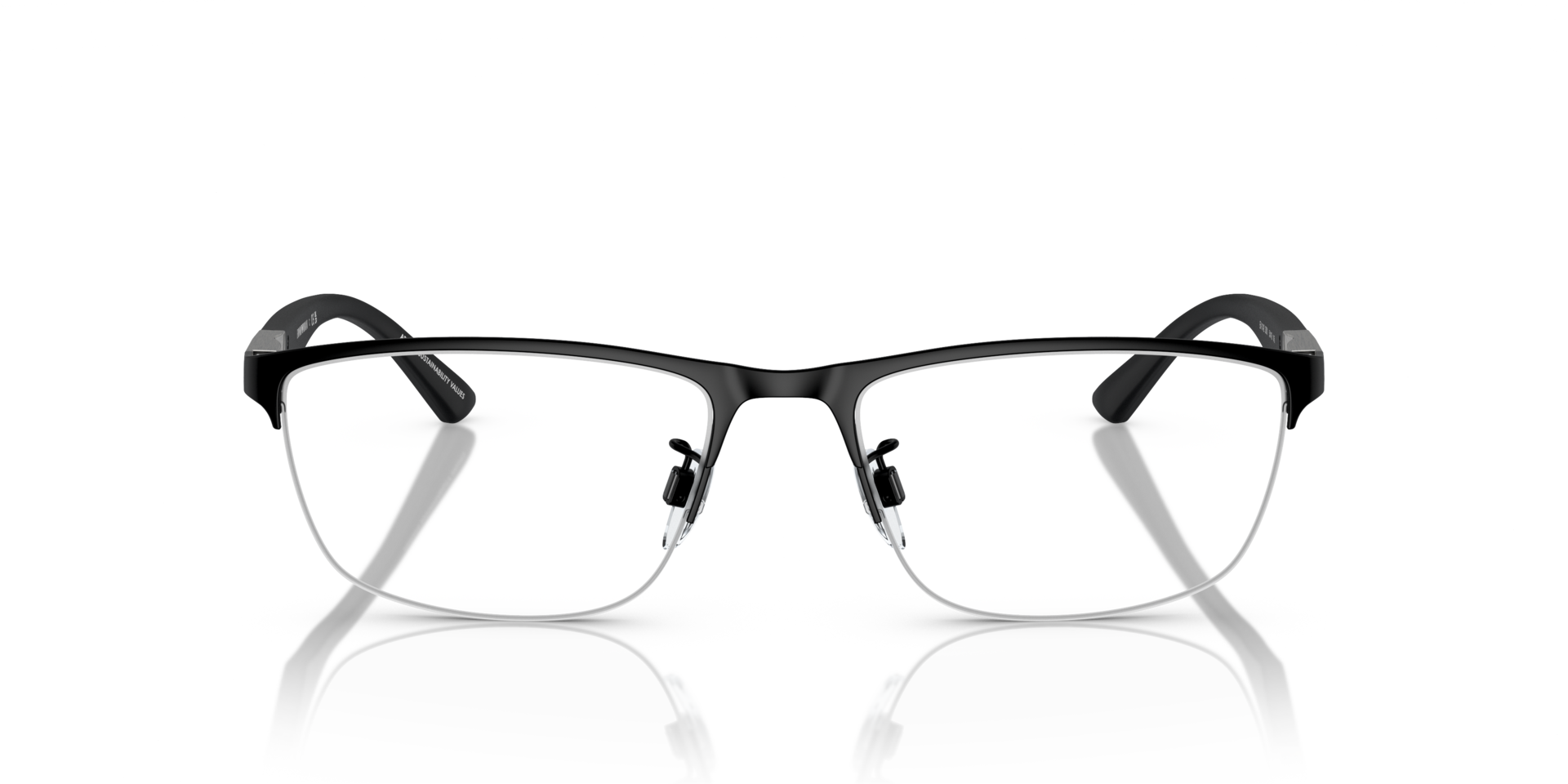 EA1142 Matzwart MetaalEyeglass Frames van B24, Vooraanzicht