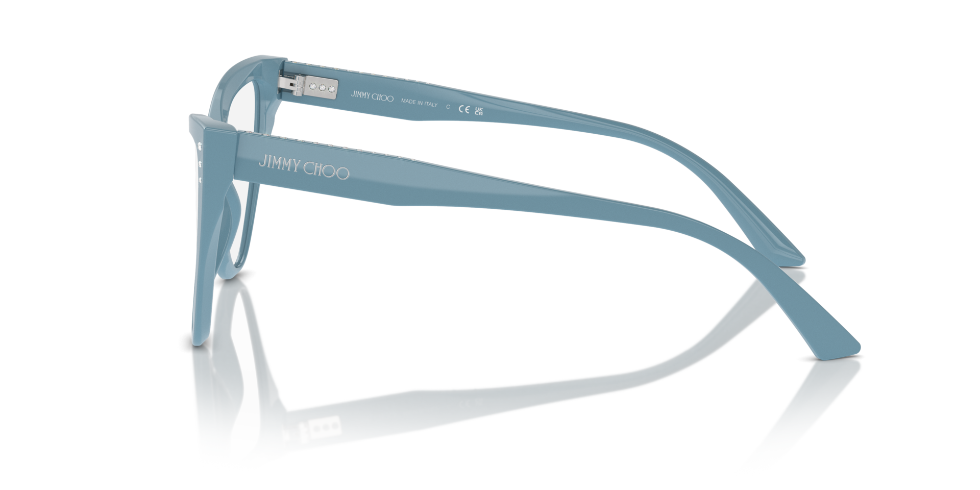 JC3004B Blauw AcetaatEyeglass Frames van B24, Zijaanzicht