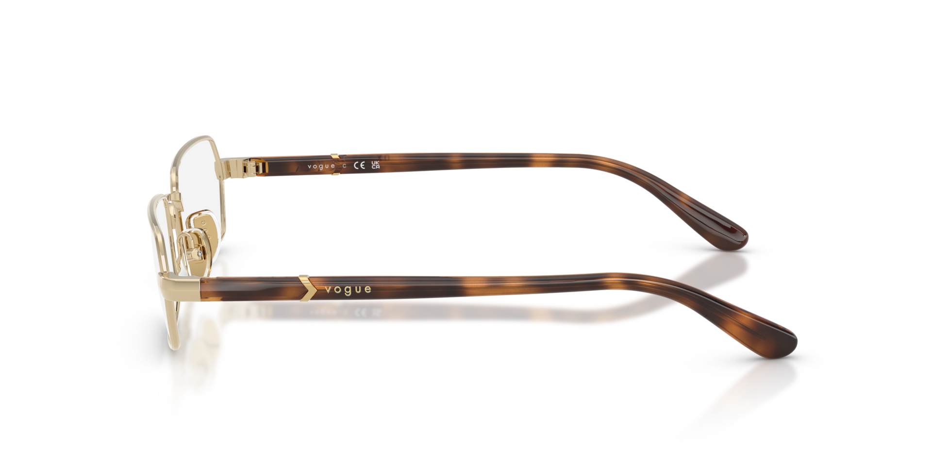 VO4351 Lichtgoud MetaalEyeglass Frames van B24, Zijaanzicht