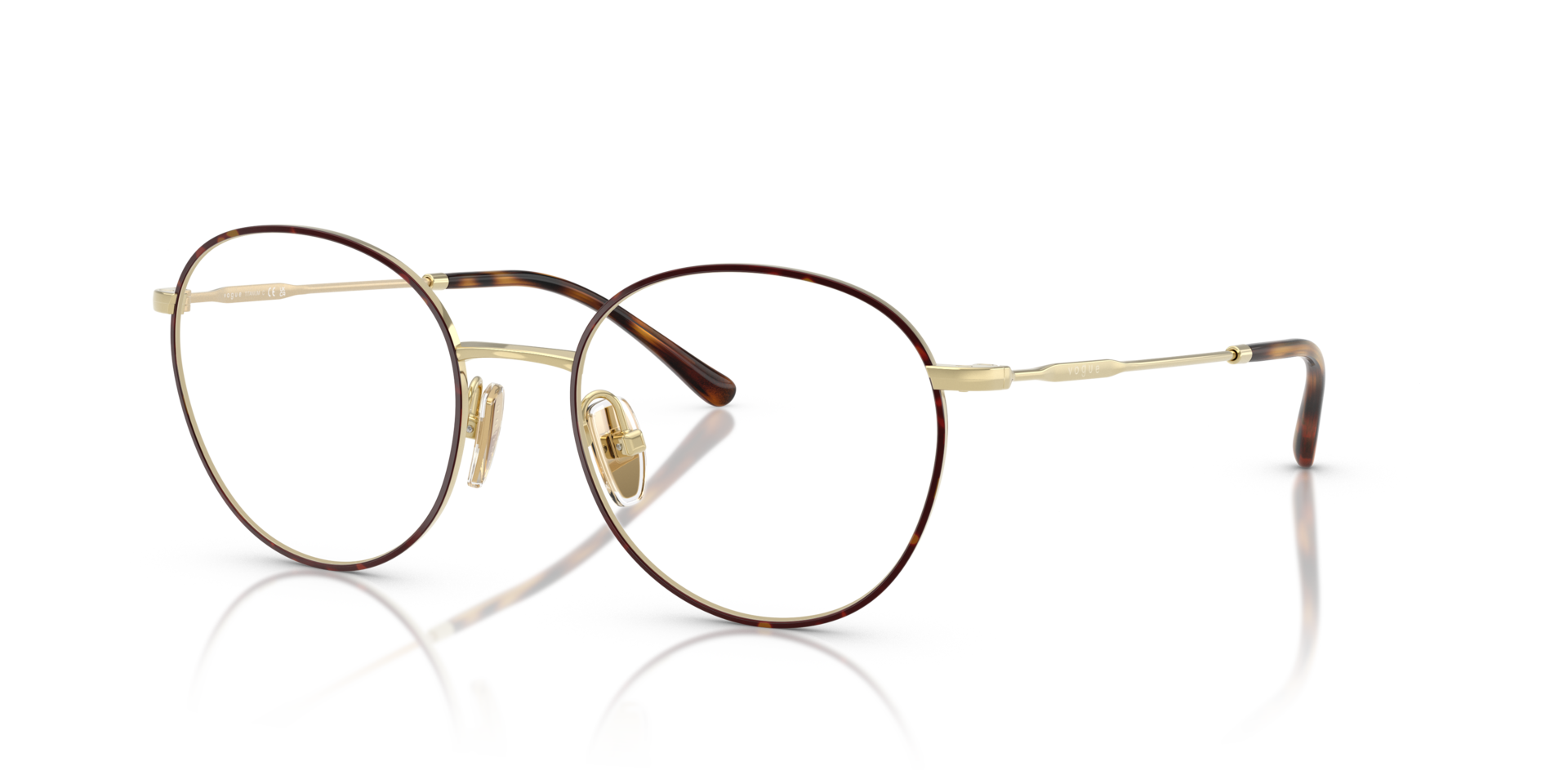 VO4280T Top Havana & Light Gold TitaanEyeglass Frames van B24, Hoekweergave