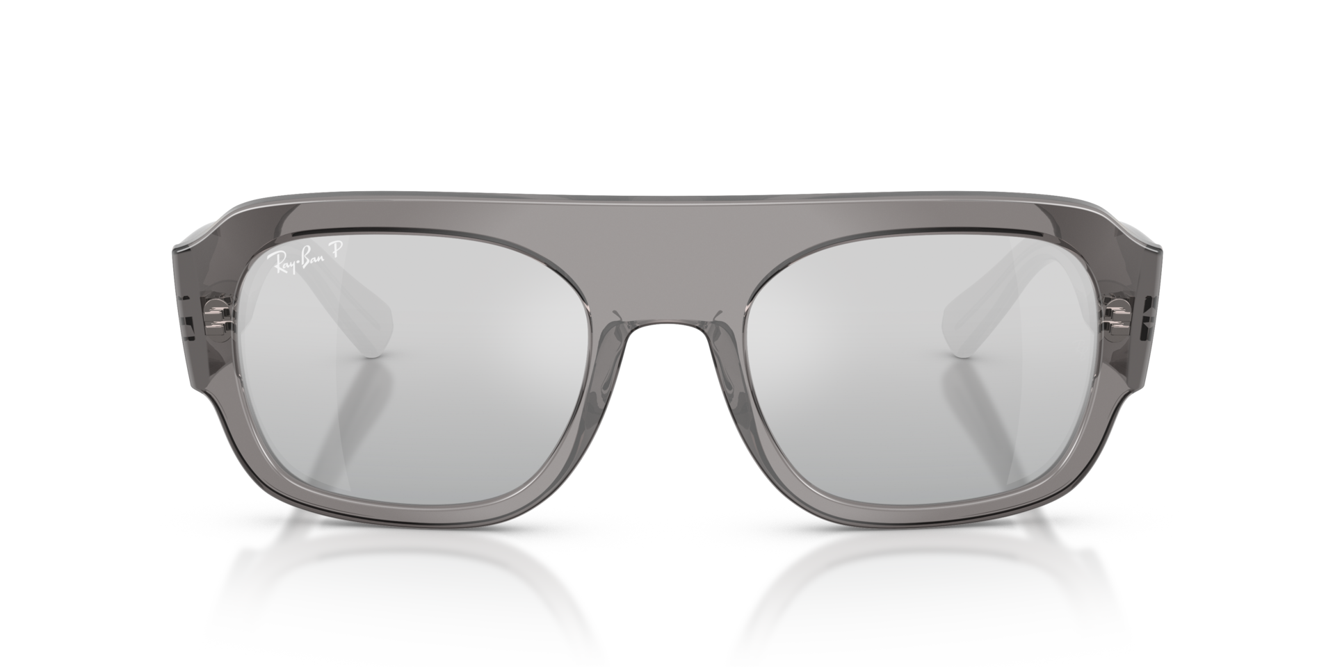 RB2218 Grau transparent KunststoffSunglass Frames von B24, Vorderansicht
