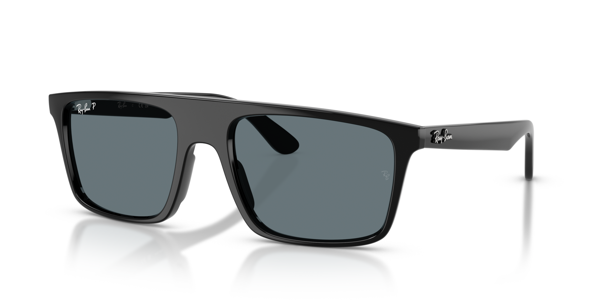 RB2222 Zwart KunststofSunglass Frames van B24, Hoekweergave