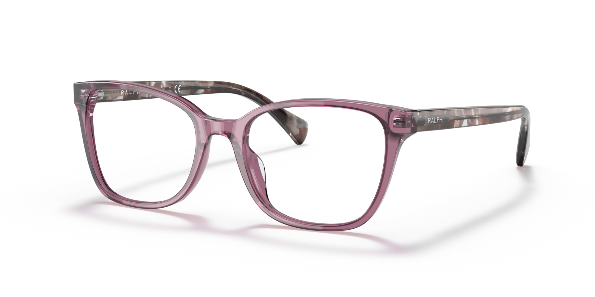 RA7137U Shiny Transparent Violet AcetaatEyeglass Frames van B24, Hoekweergave
