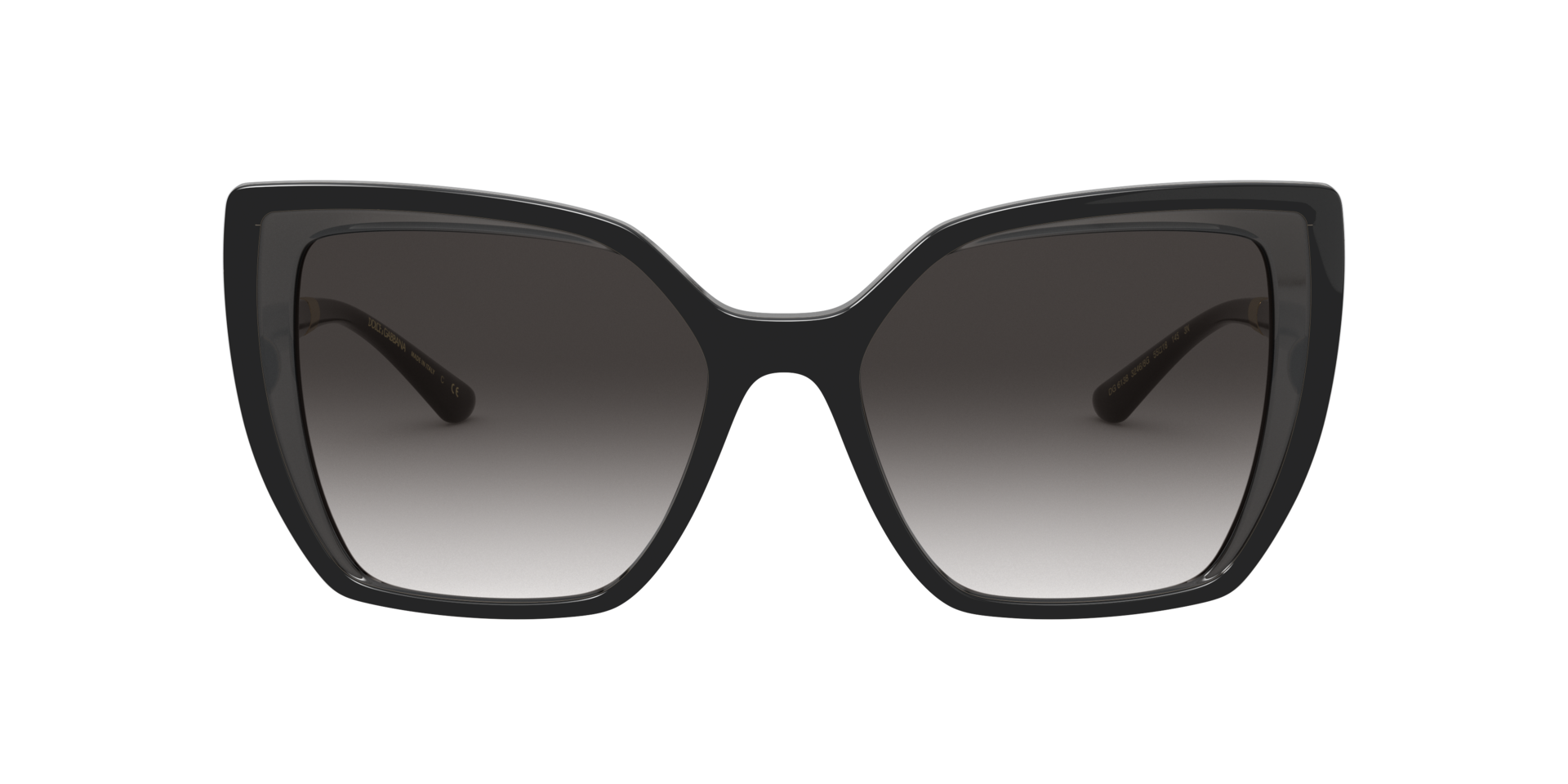 DG6138 Schwarz auf Grau transparent KunststoffSunglass Frames von B24, Vorderansicht