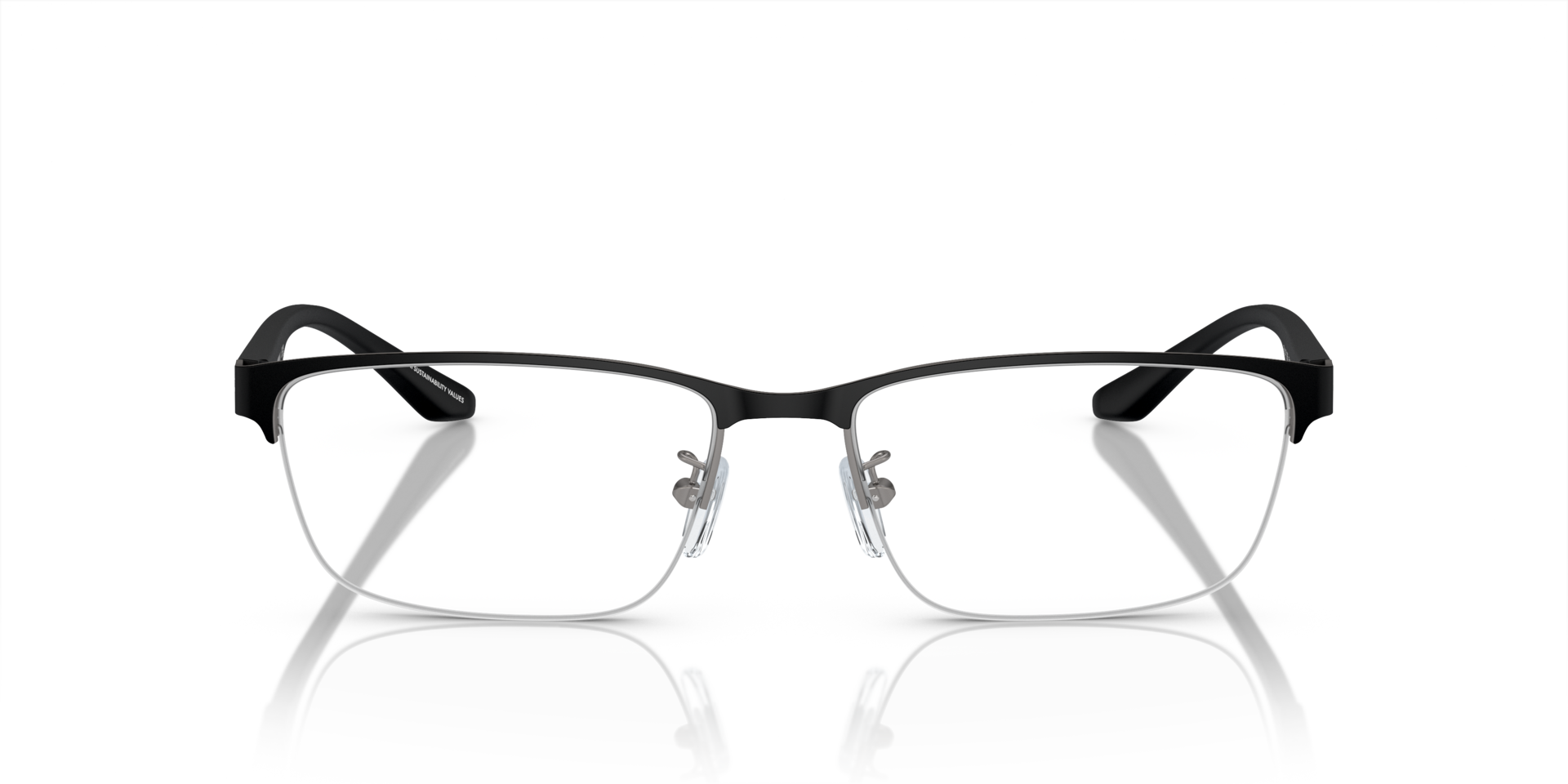 EA1147 Mat staalgrijs & zwart MetaalEyeglass Frames van B24, Vooraanzicht
