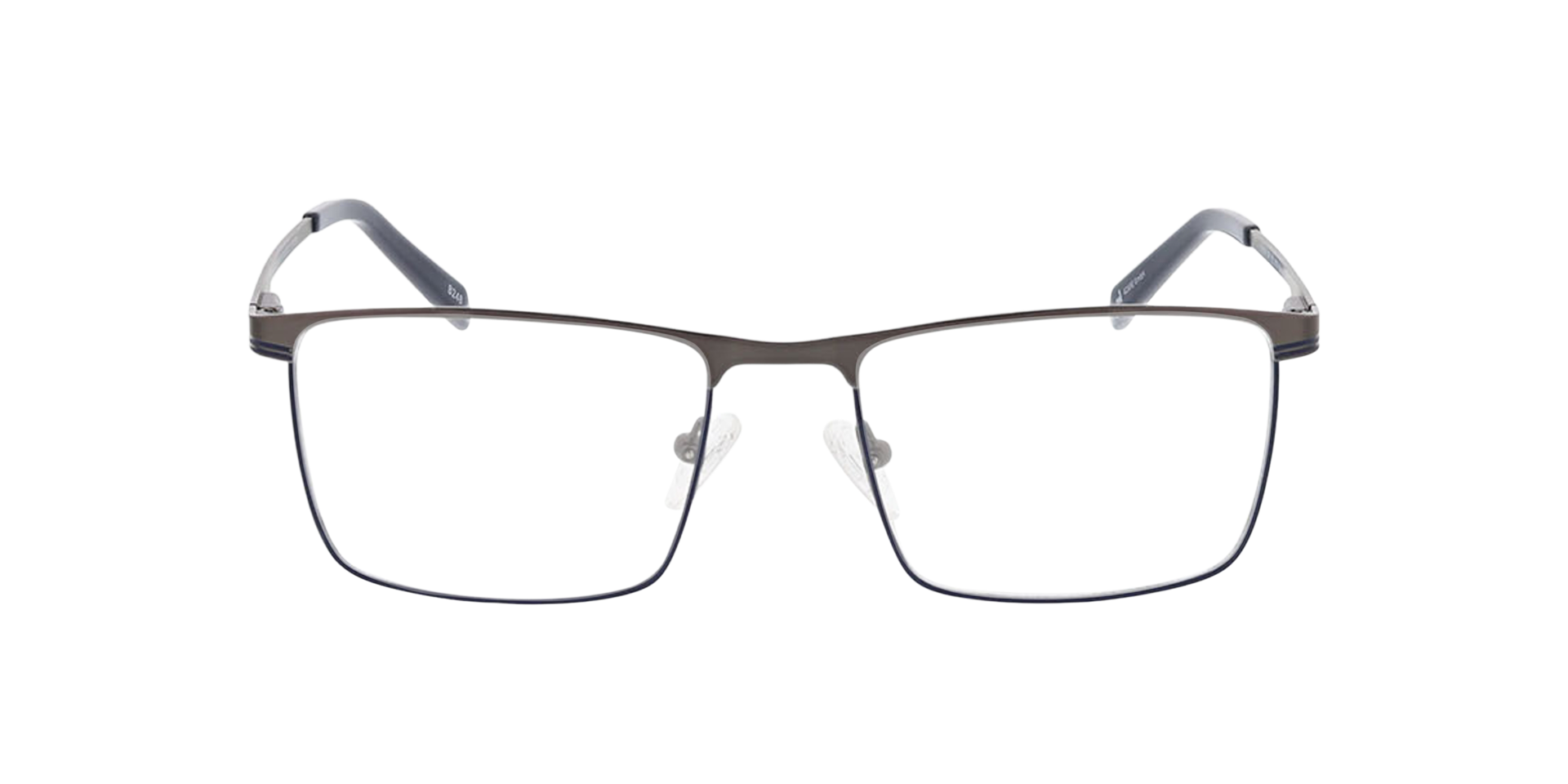 Stoke Satin Gun  &  Matt Blue MetallEyeglass Frames von B24, Vorderansicht